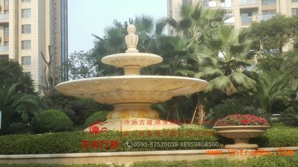 戶(hù)外噴水池 黃銹石噴泉水缽 芝麻黑流水缽